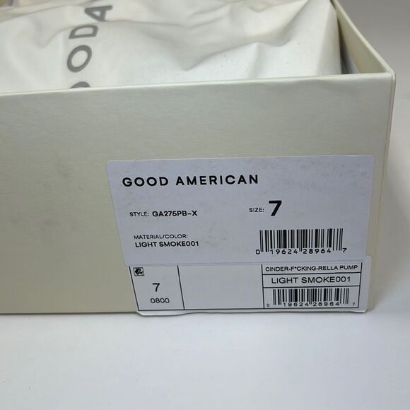 Good American Women’s Light Smoke Cinder-f*cking-rella Pump Size 7 - Picture 2 of 7